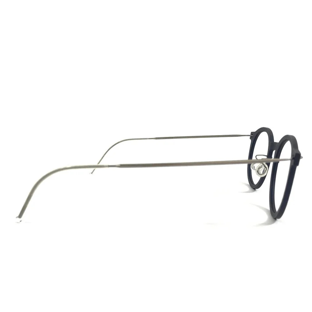 Lindberg Eyeglasses Frames 6636 T804 Col. 10 Blue Silver Round 47-24-150